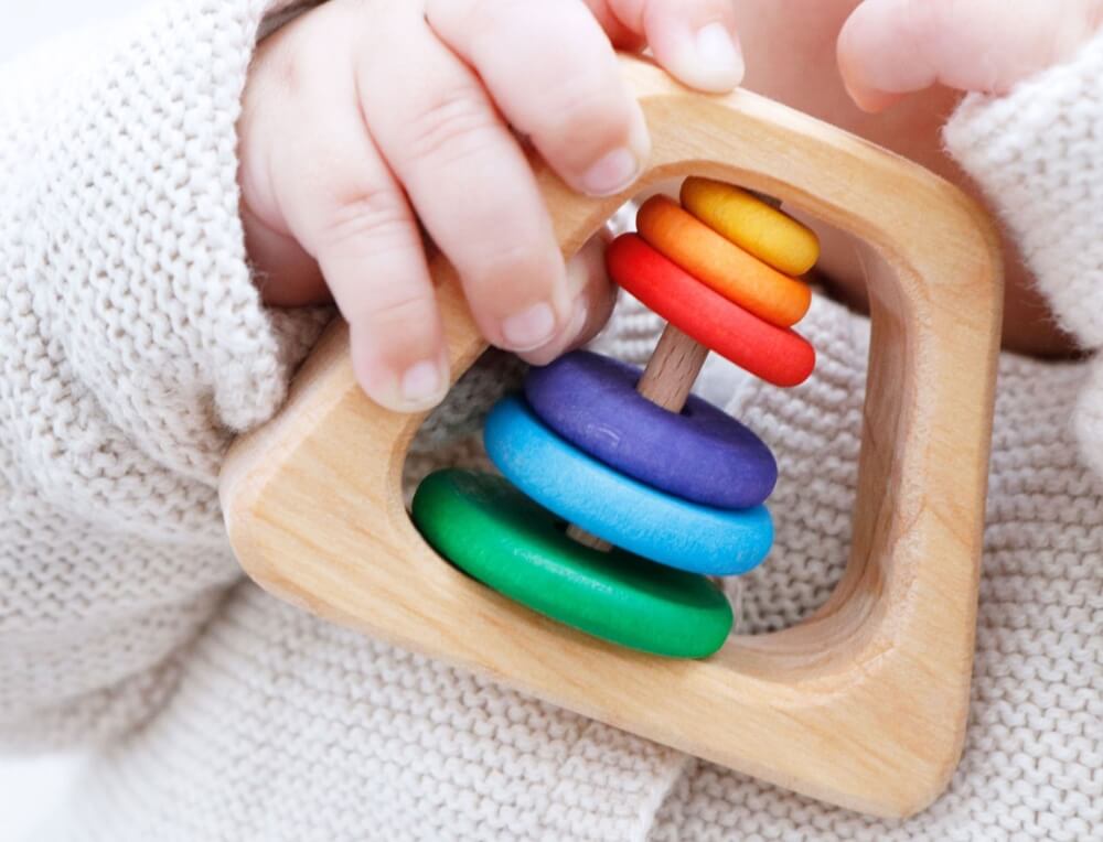Grimm's Wooden Toys Rattles, Teethers and Grasping Toys from Oskar's Wooden Ark in Australia