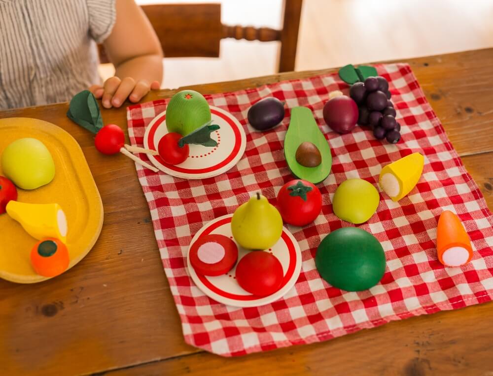 Erzi Wooden Play Food for imaginative kitchen and home play, from Oskar's Wooden Ark in Australia