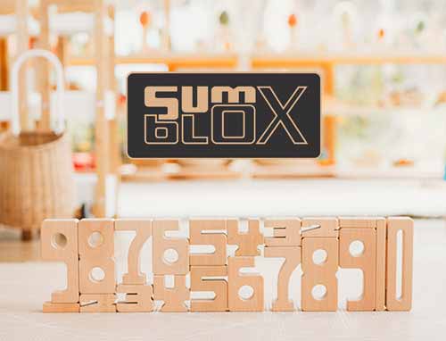 Sumblox Maths wooden building blocks from Oskar's Wooden Ark in Australia