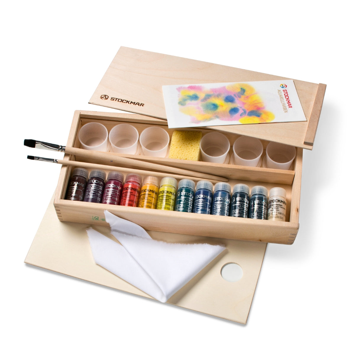 STOCKMAR Aquarelle Watercolours 12x20 ml in Wooden Box with accessories, Australia