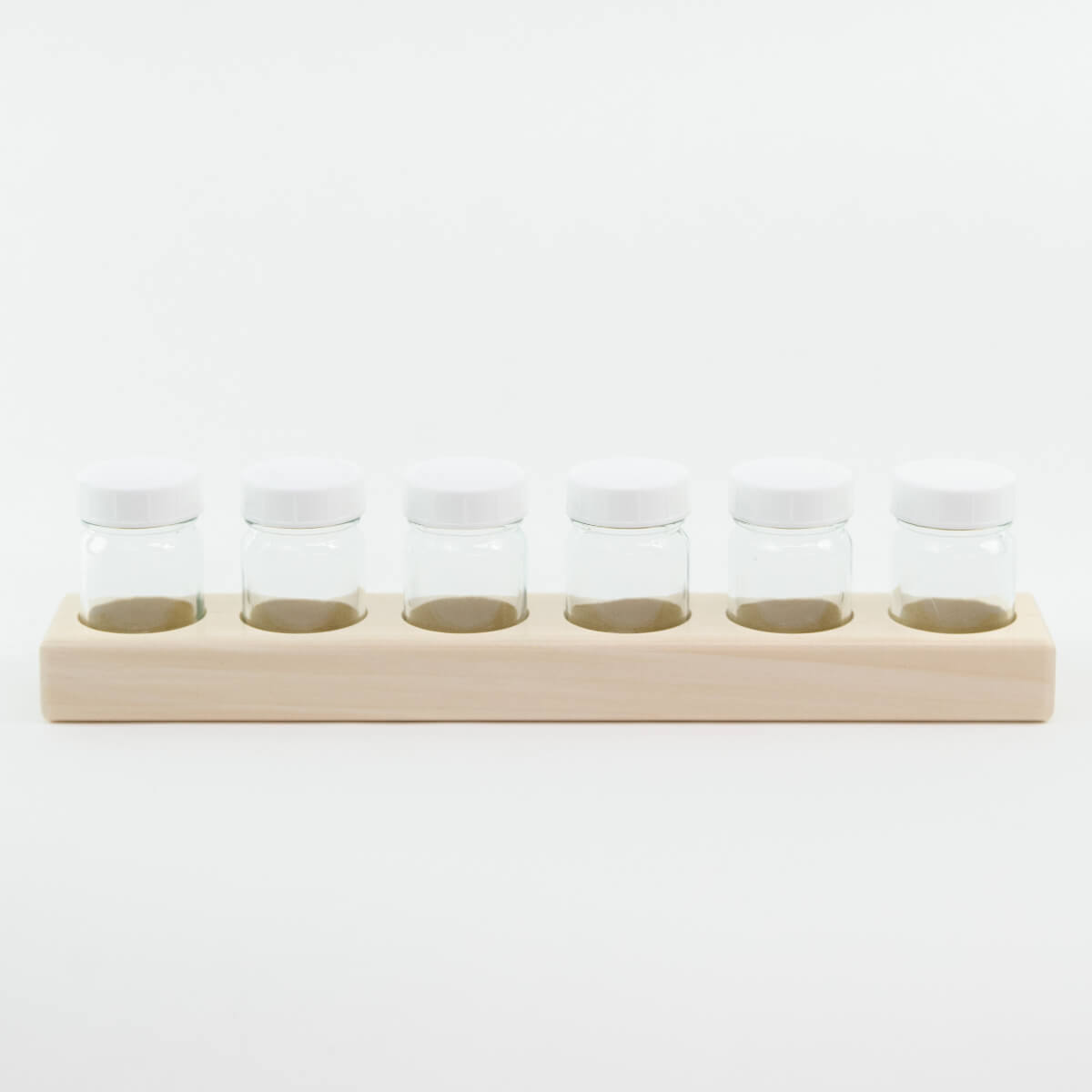 25915002WJ Glass Jars with Wooden Paint Holder