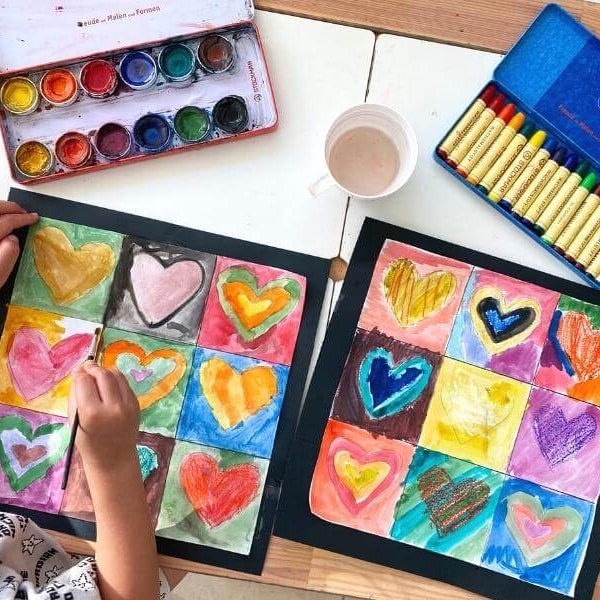 CREATE:  Kandinsky inspired Hearts for Valentine's Day