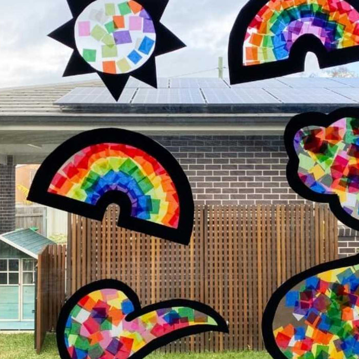 CREATE: Rainbow Paper Sun Catchers Craft Tutorial