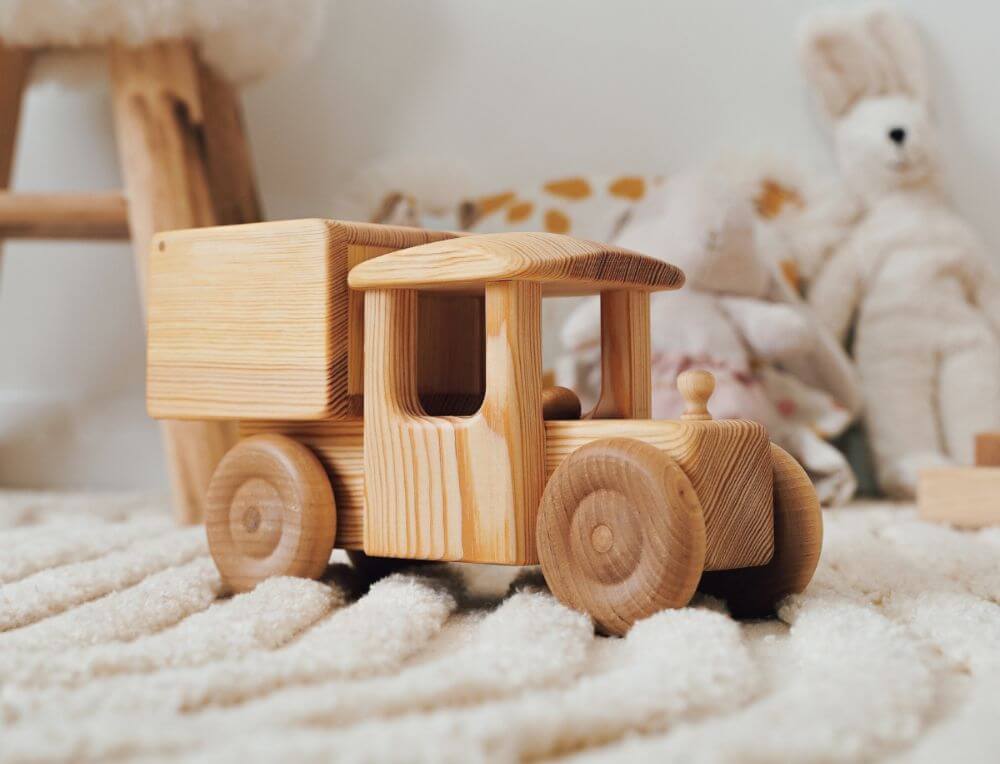 Debresk delivery truck wooden toy at Oskar's Wooden Ark in Australia