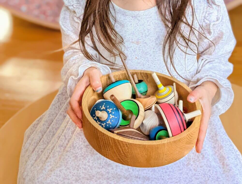Mader Spinning Tops Wooden Plates Oskar's Wooden Ark Australia