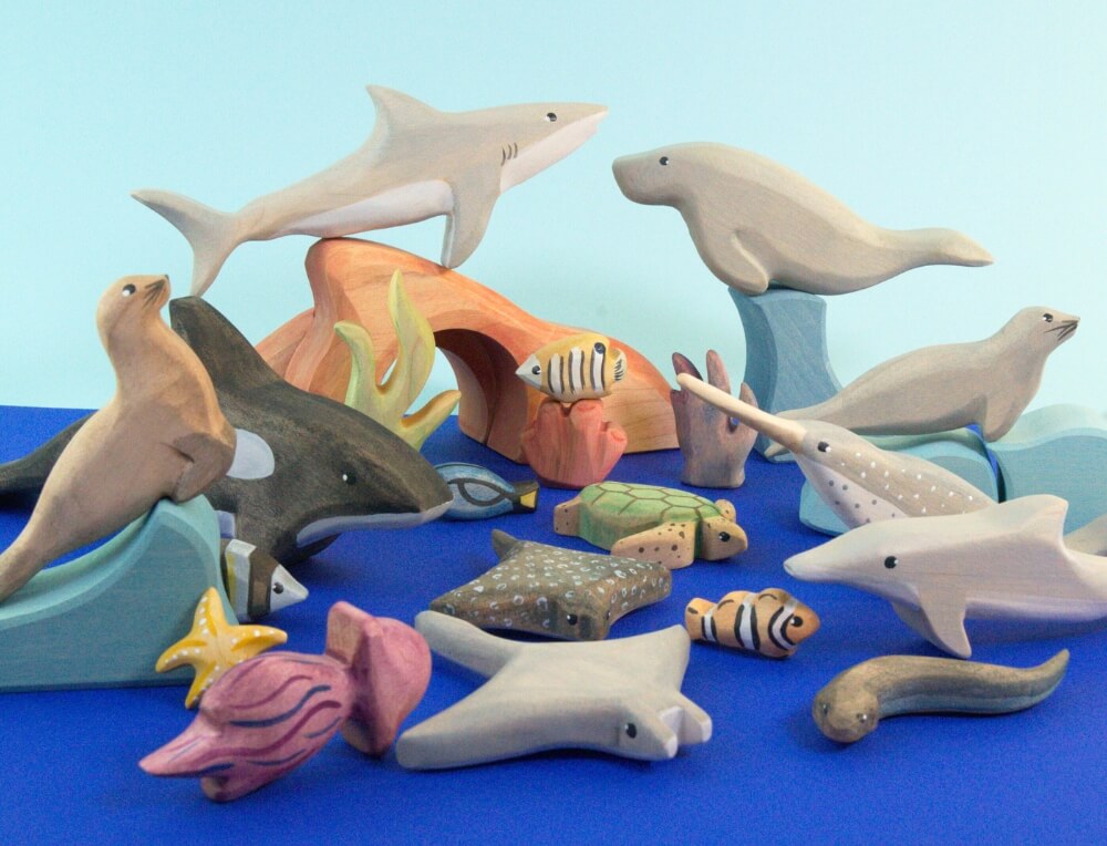 NOM Handcrafted Ocean Animals from Oskar's Wooden Ark in Australia
