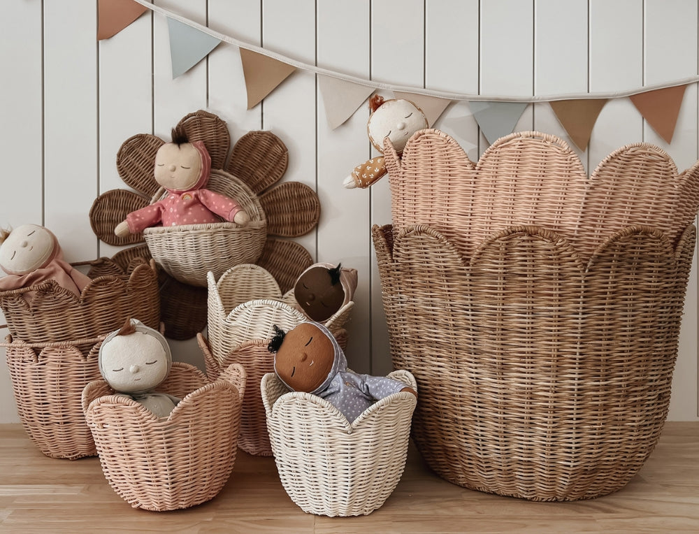 Dinkum Dolls Rattan Baskets & Storage by Olli Ella from Oskar's Wooden Ark, Australia