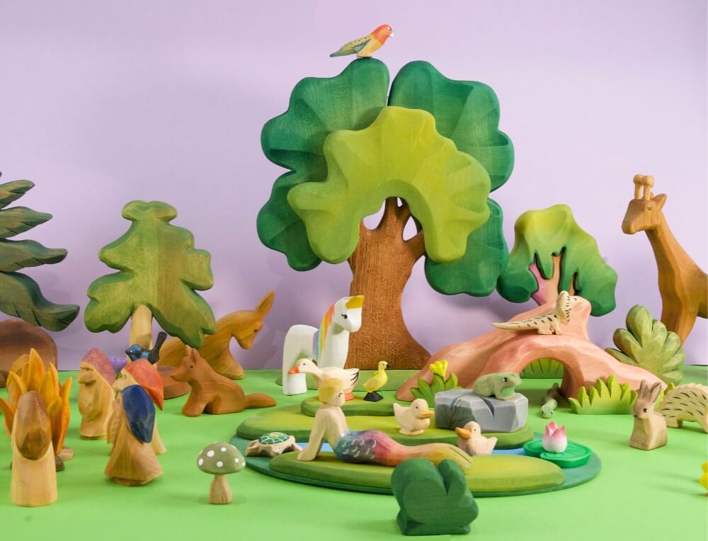 Wooden Animals and Figurines for imaginative small world play, from Oskar's Wooden Ark in Australia