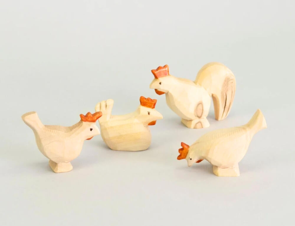 Predan Natural Handmade Wooden Farm Animal Figurines from Oskar's Wooden Ark in Australia