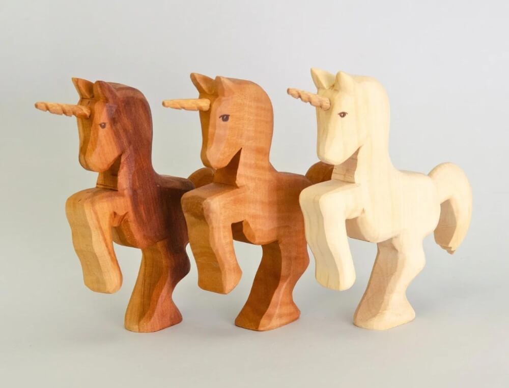 Predan Handmade Wooden Unicorn Figurines from Oskar's Wooden Ark in Australia