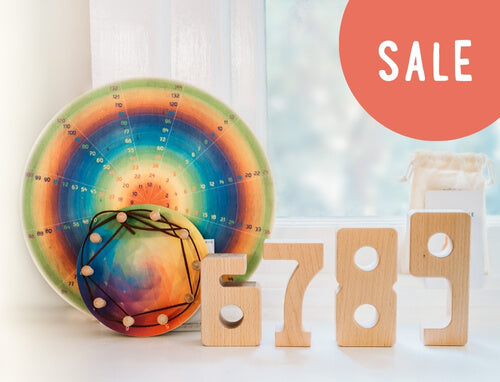 Wooden number blocks, Steiner math wheels, and other learning supplies on sale at Oskar's Wooden Ark, Australia