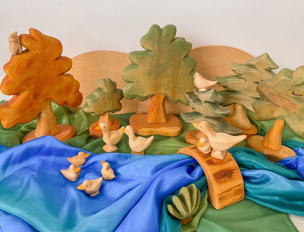 Predan wooden toys in an imaginative small world play scene from Australia