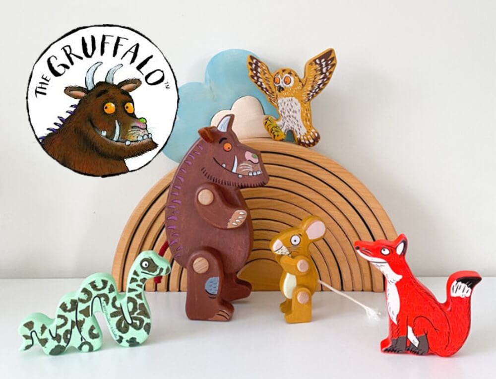 The Gruffalo Books, Toys and Small World Play, including BAJO special-edition Gruffalo wooden figures, from Oskar's Wooden Ark Australia