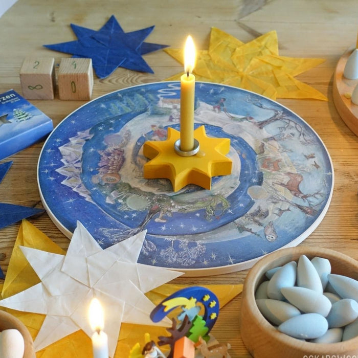  02830 Grimm's Yellow Star Candle Holder