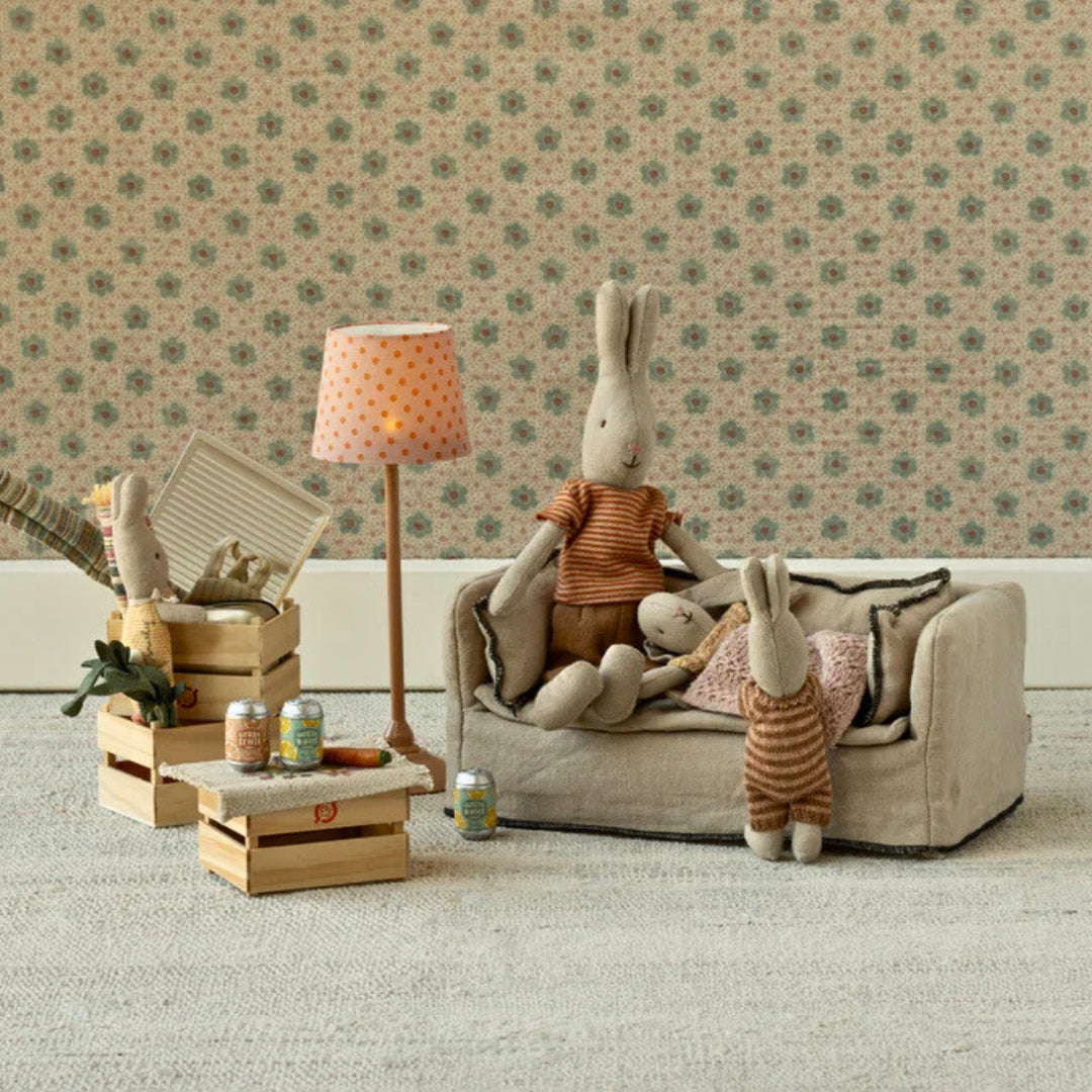Maileg Miniature Rabbit Family with Living Area Accessories, Furniture, and Appliances from Australia