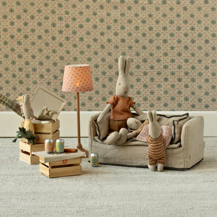 Maileg Miniature Rabbit Family with Living Area Accessories, Furniture, and Appliances from Australia