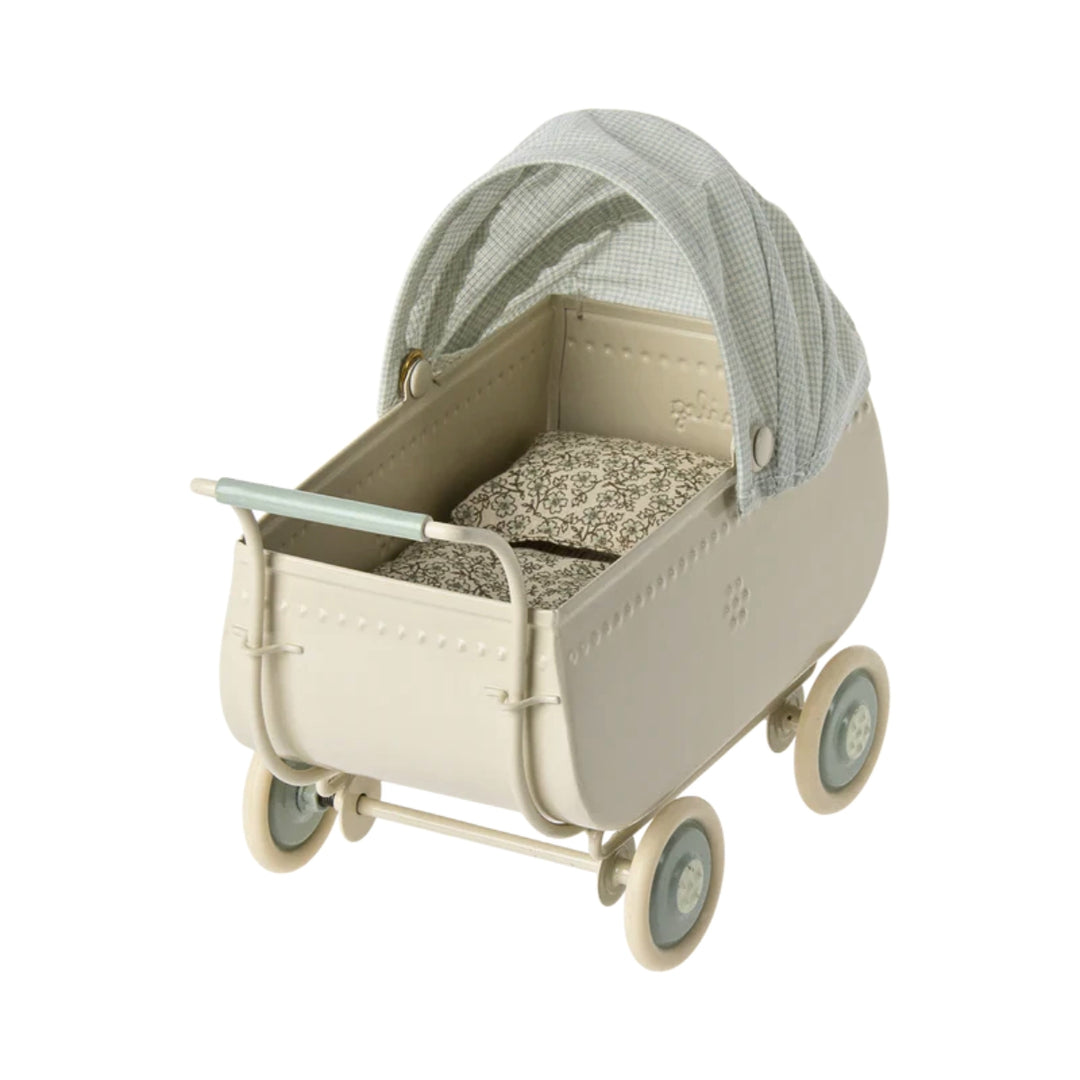 Maileg Pram for Bunny & Rabbit - Micro Blue (2022)