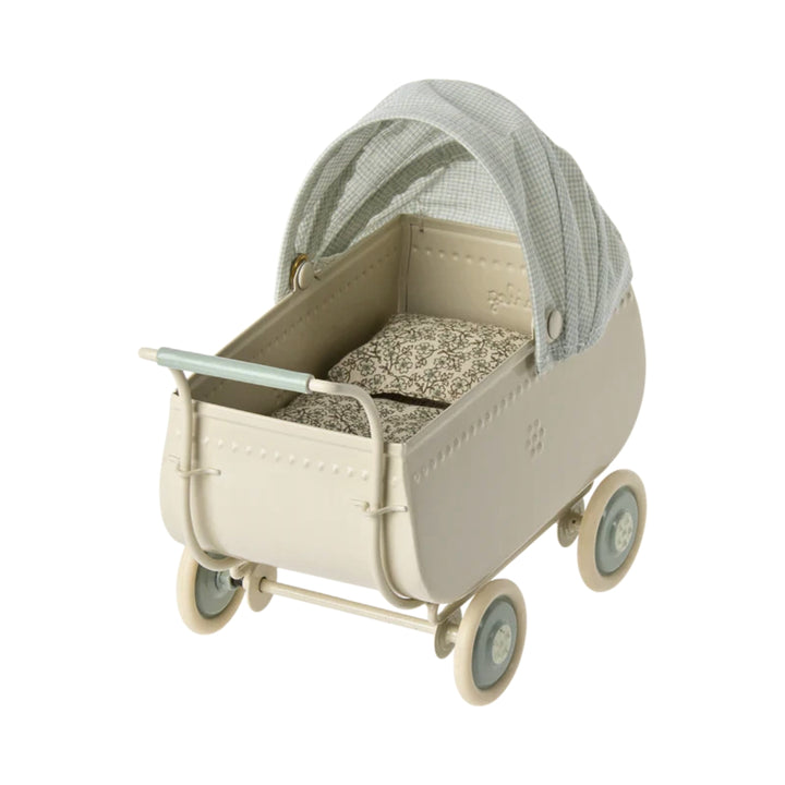 Maileg Pram for Bunny & Rabbit - Micro Blue (2022)