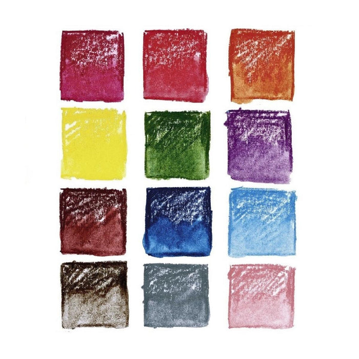 85092912 Mercurius Triangular Watercolour Pencils - 12 asst colours in cardboard sleeve, with watercolour brush