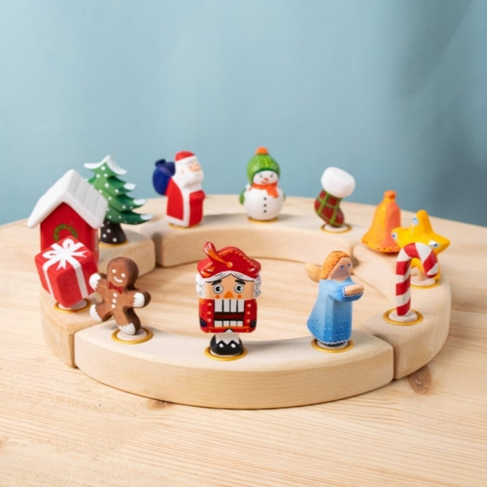 BumbuToys Wooden Celebration Ring Decorations - Christmas-themed Birthday Ring Figure from Australia