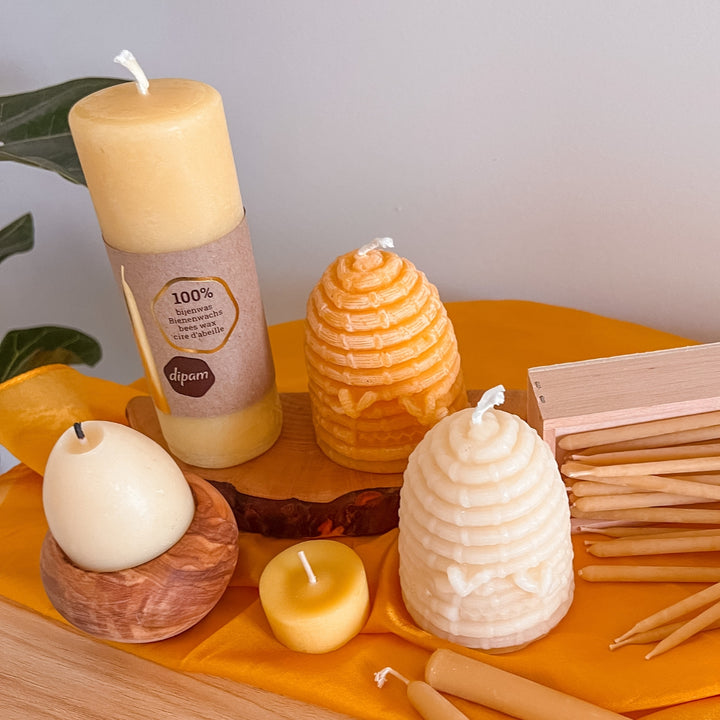 Dipam Candles with 95103505-SGL Dipam Beeswax Beehive Candle 7x3cm