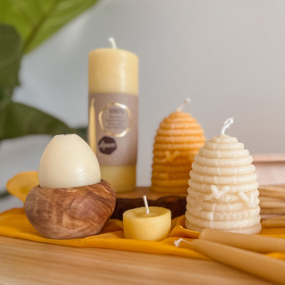 Dipam Candles with 95103505-SGL Dipam Beeswax Beehive Candle 7x3cm