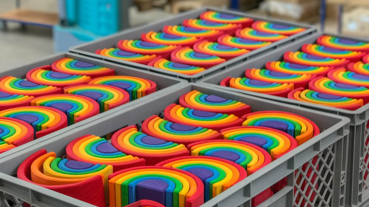 Grimm's rainbows in a warehouse setting