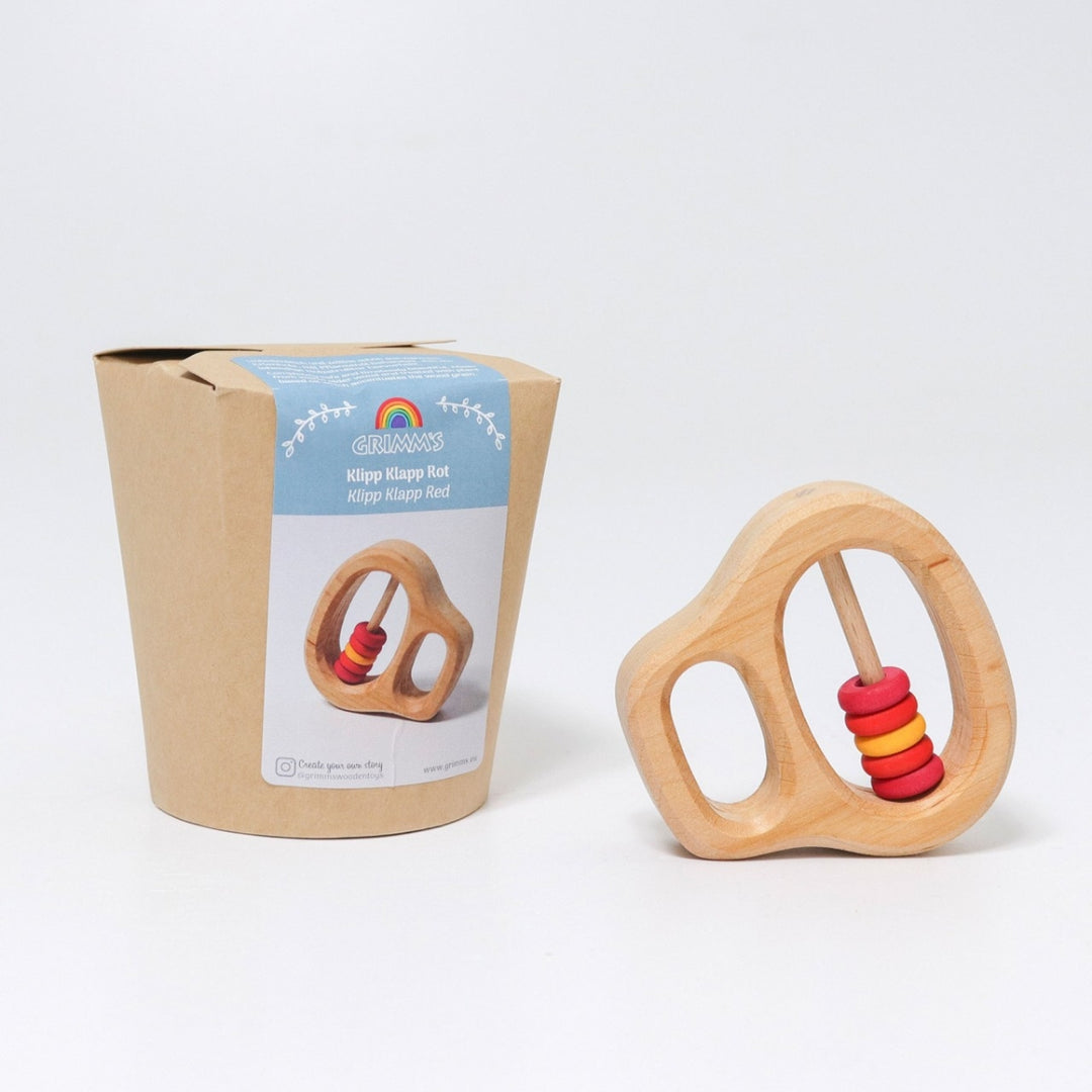 8130 Grimm's Grasping Toy Rattle with red rings