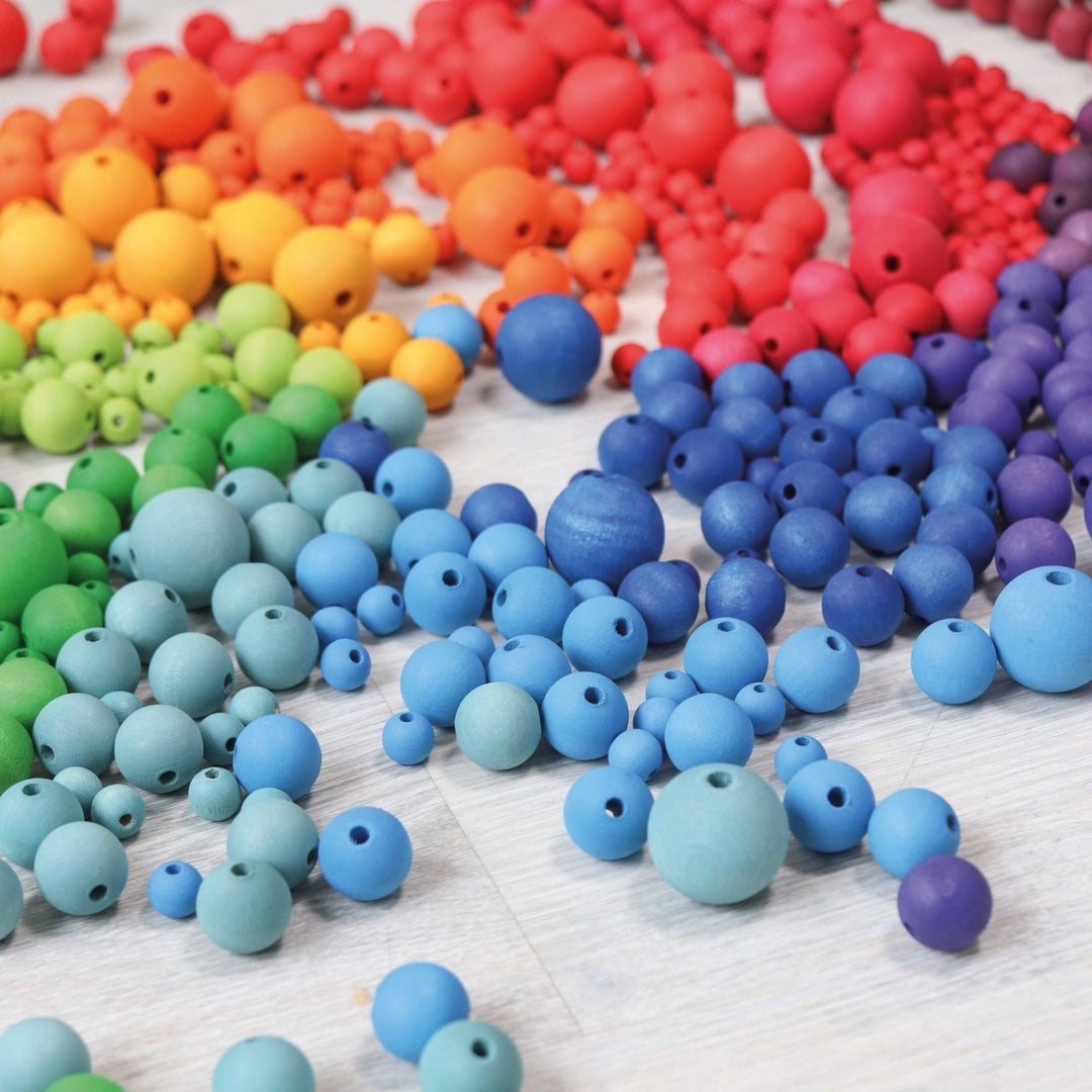GR-10220 Grimm's Wooden Beads Rainbow - 60 Pieces, 20mm