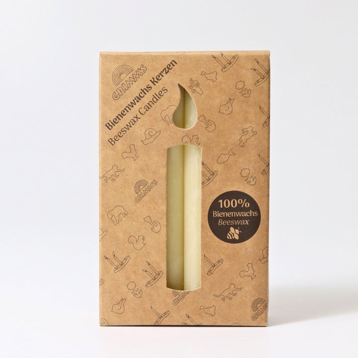 Grimm's 100% Beeswax Cream White Candles Pack of 12 from Australia