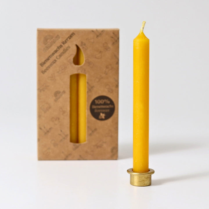 Grimm's Candles Amber 10% Beeswax Pack of 12 from Australia