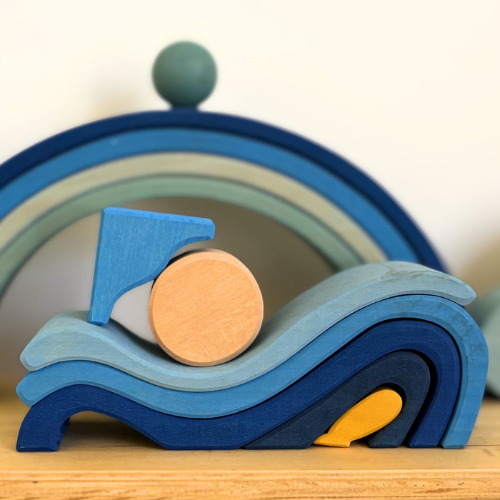 Gluckskafer Wooden Blocks - Wave Boat