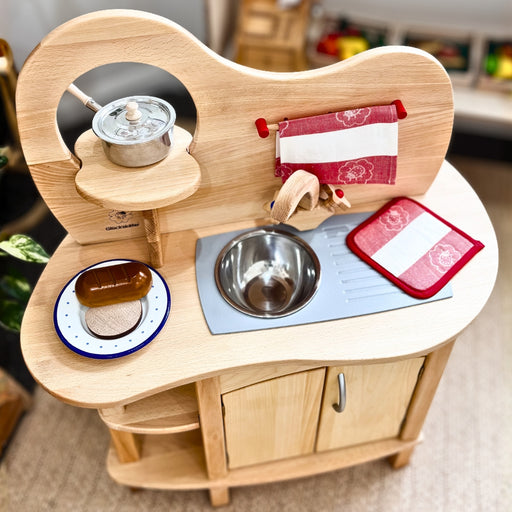 Gluckskafer Play Kitchen Double Sided with Stove and Sink Educational Toys for Kids- Oskar's Wooden Ark, Online - Australia