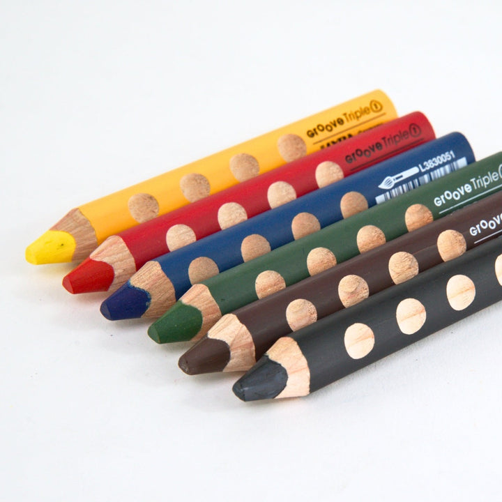 Groove Triple One 3 in 1 (Pencil, Watercolour and Crayon all in One) - 6 Colours