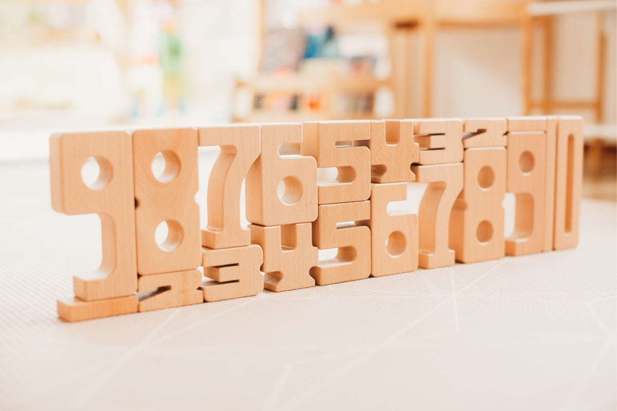 SUMBLOX individual numbers wooden blocks on sale at Oskar's Wooden Ark