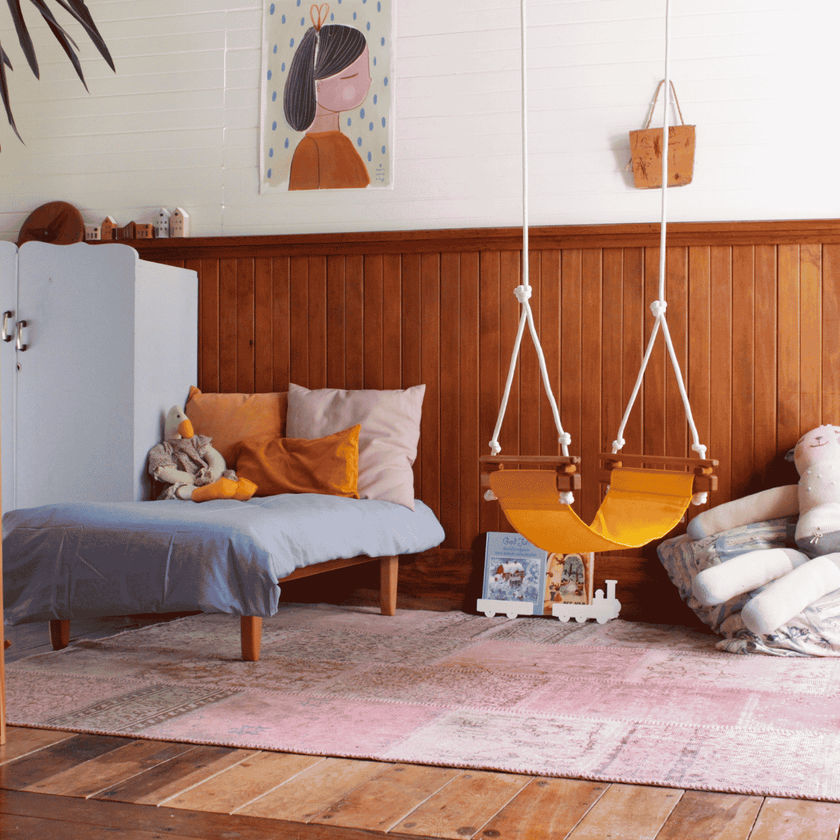 Setting up the space for a Solvej Swing.