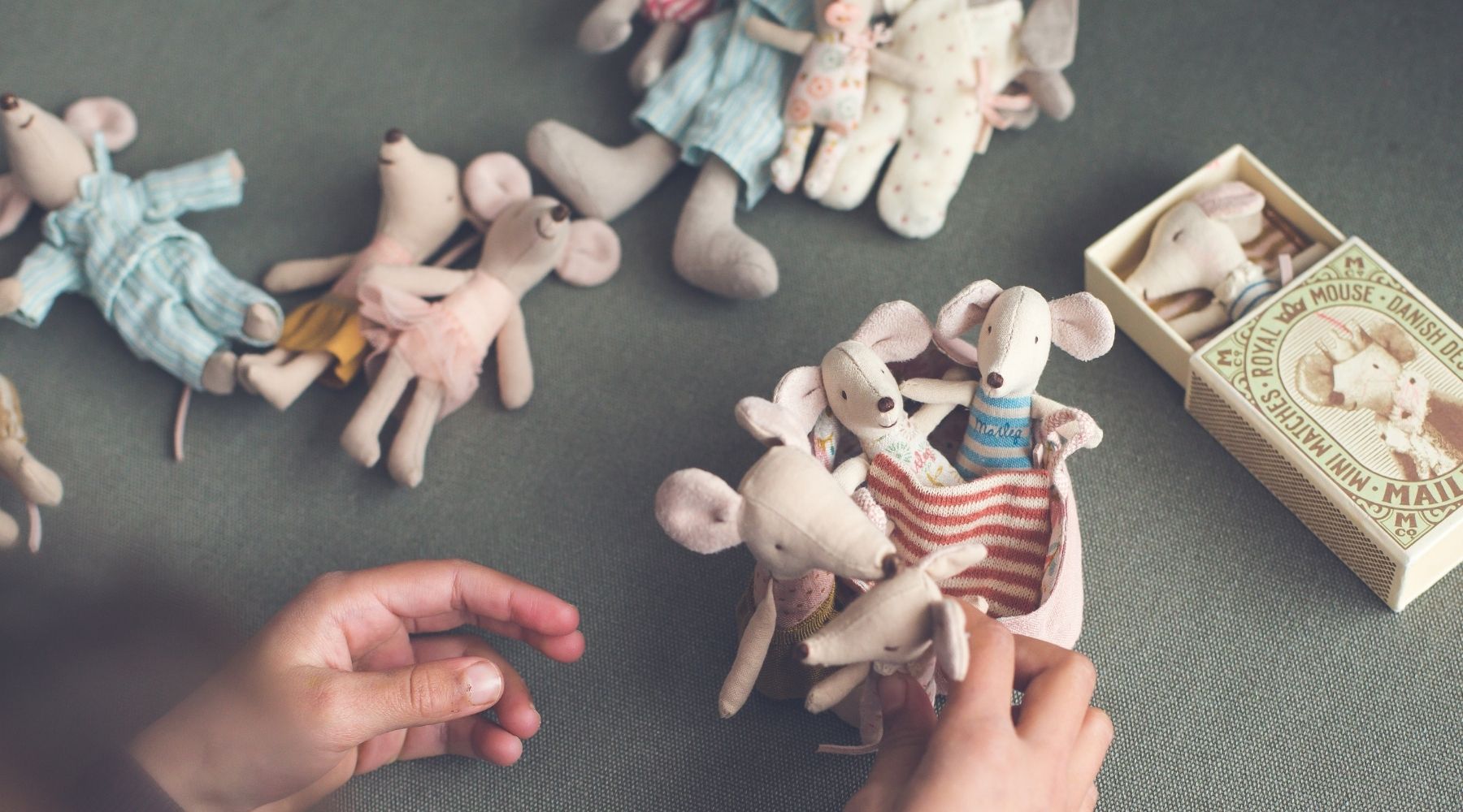 Imaginative play with tiny Maileg Mice Family at Oskar's Wooden Ark in Australia