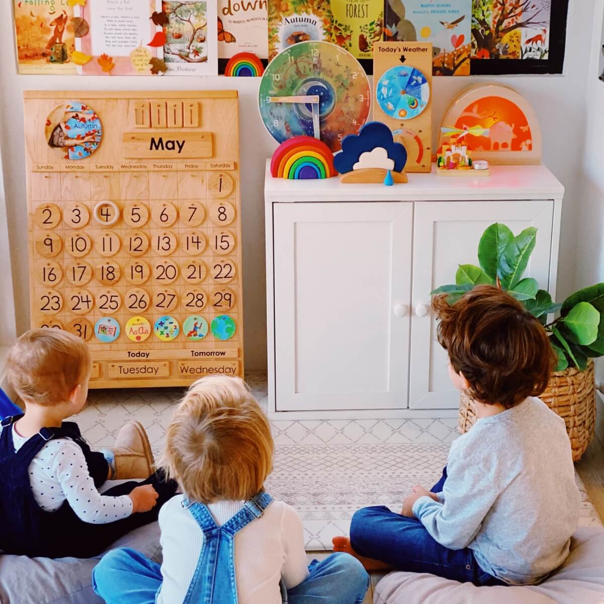 Preschool children engaging in morning circle time - Oskar's Wooden Ark