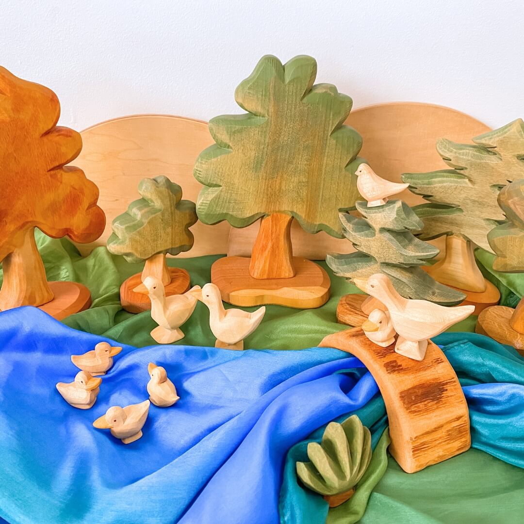 Open Ended Imaginative Play with Predan Natural Wooden Animals from Oskar's Wooden Ark in Australia