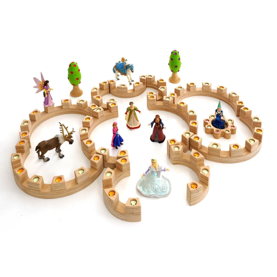 Regenbogenland Premium Interlocking Wooden Construction Set - Australia
