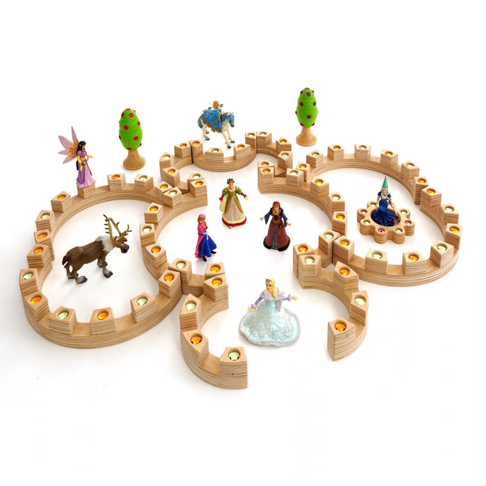 Regenbogenland Premium Interlocking Wooden Construction Set - Australia