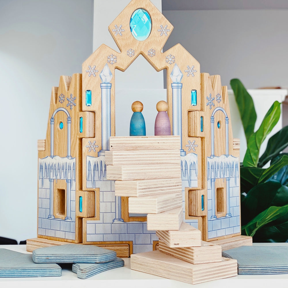 Regenbogenland Ice Palace - Premium Interlocking Wooden Construction Set - Australia