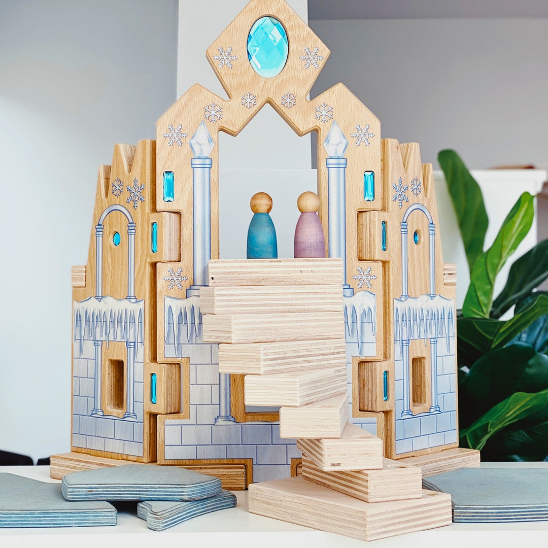 Regenbogenland Ice Palace - Premium Interlocking Wooden Construction Set - Australia