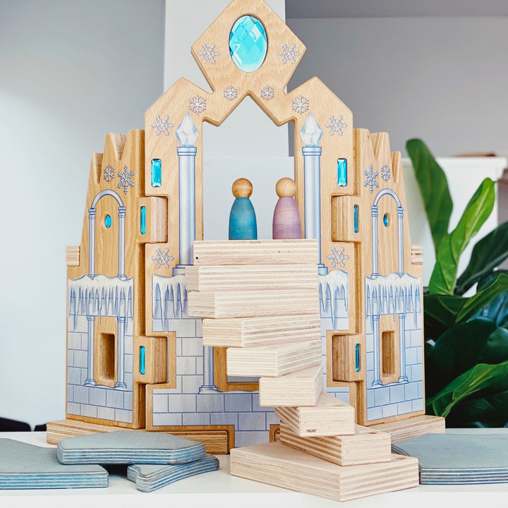 Regenbogenland Ice Palace - Premium Interlocking Wooden Construction Set - Australia