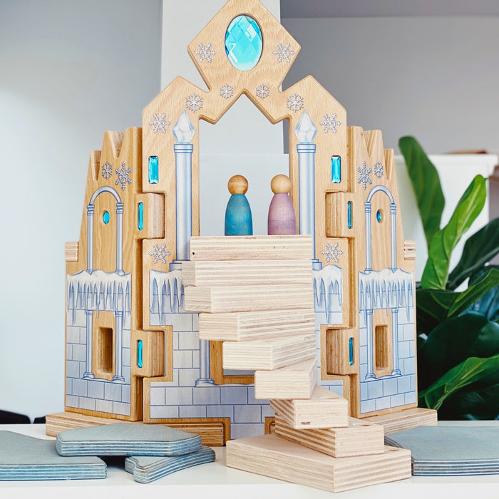Regenbogenland Ice Palace - Premium Interlocking Wooden Construction Set - Australia