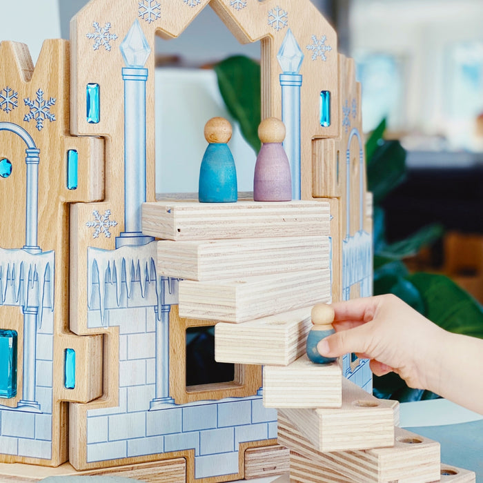 Regenbogenland Ice Palace - Premium Interlocking Wooden Construction Set - Australia