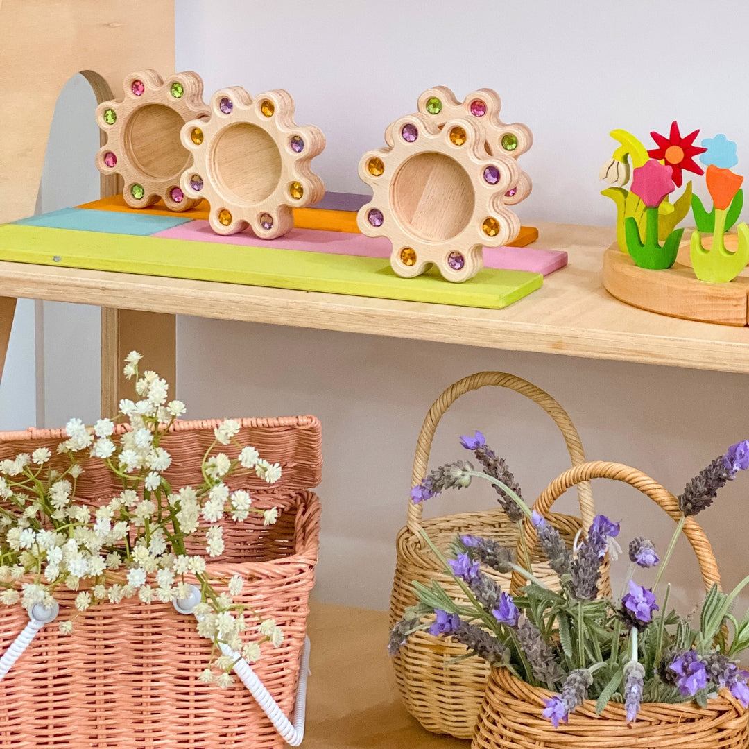 Regenbogenland Flower Garden - Premium Interlocking Wooden Construction Set - Australia