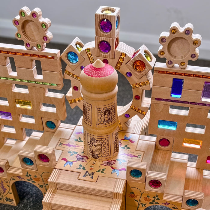 Regenbogenland Rapunzel's Tower - Premium Interlocking Wooden Construction Set - Australia