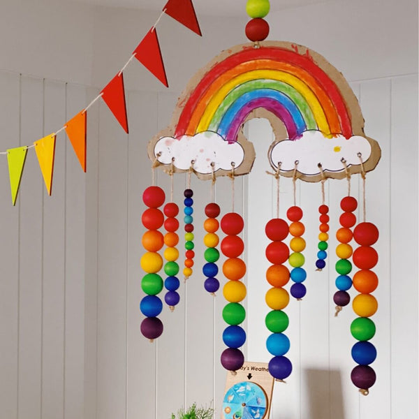 Beaded Rainbow Cloud Mobile