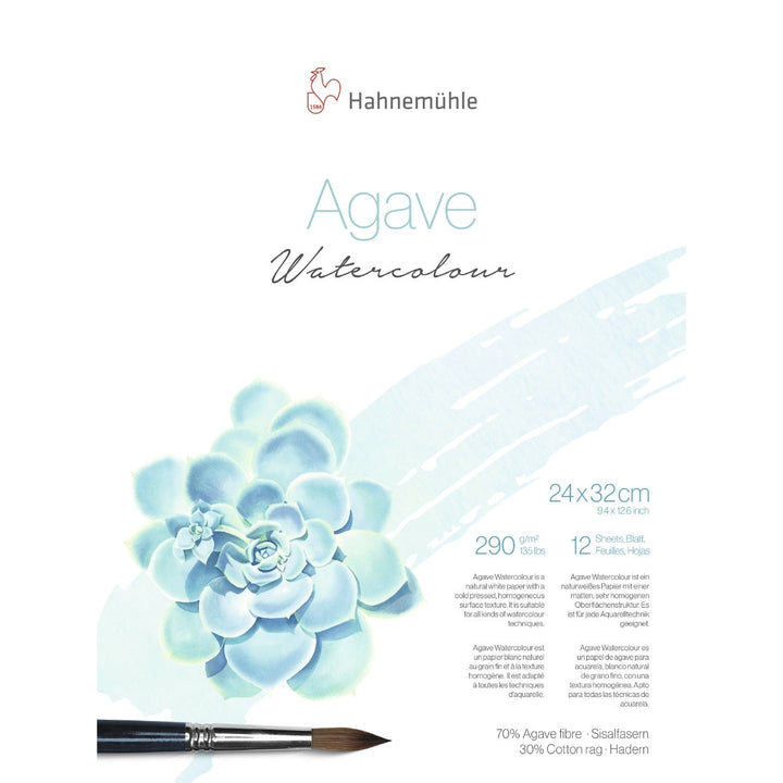 Agave Watercolour Paper Pad 290gsm - 12 sheets 24x32cm, Australia